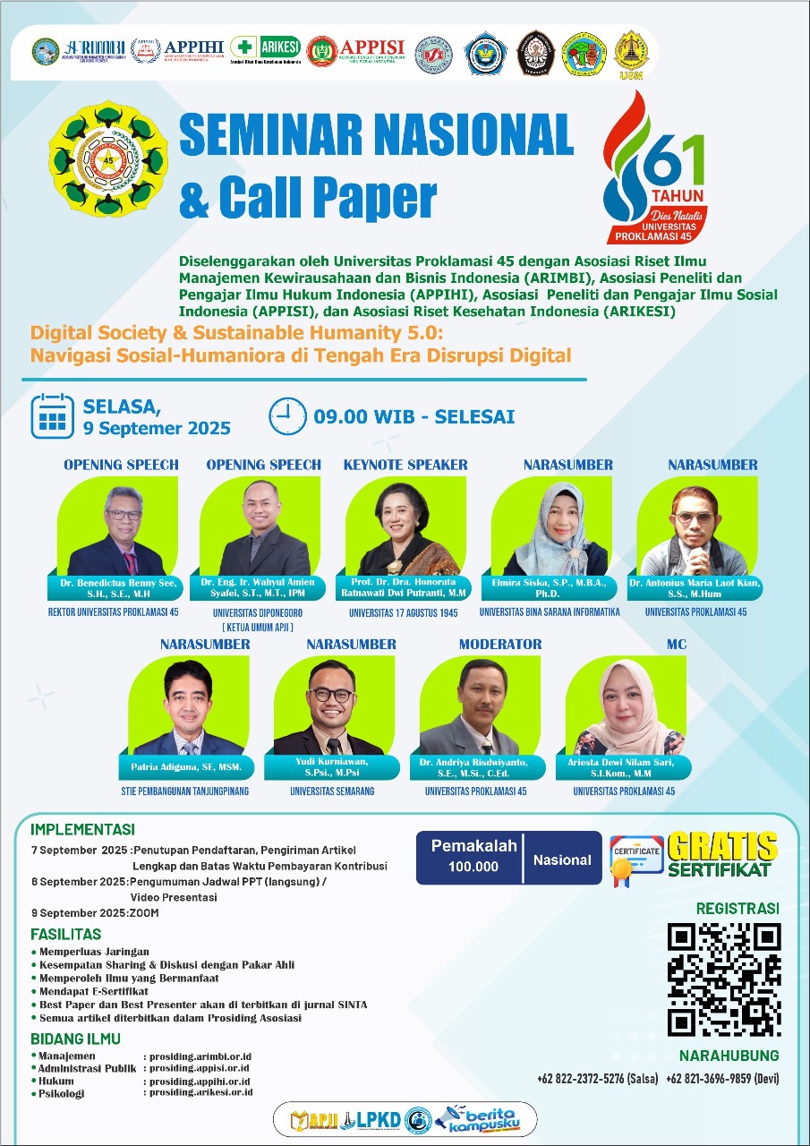 “Digital Society & Sustainable Humanity 5.0: Navigasi Sosial-Humaniora di Tengah Era Disrupsi Digital”